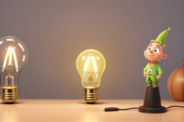 Wall Mural - light bulb concept