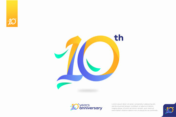 Wall Mural - Number 10 logo icon design, 10th birthday logo number, anniversary 10 