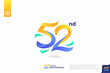 Number 52 logo icon design, 52nd birthday logo number, anniversary 52