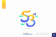 Number 53 logo icon design, 53rd birthday logo number, anniversary 53