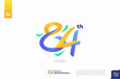 © Artsetya - Number 84 logo icon design, 84th birthday logo number, anniversary 84