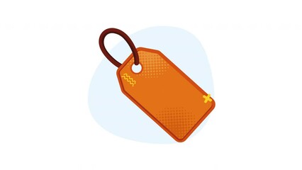 Wall Mural - orange sale tag market animation