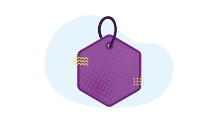 Wall Mural - purple sale tag market animation