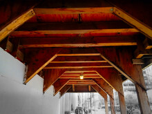 Wooden Ceiling In Construction Site