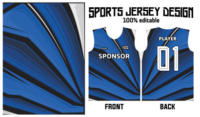 Wall Mural - blue abstract pattern jersey design for sport uniform