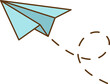 Paper airplane with dash line icon isolated  vector illustration.