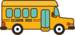 School bus cartoon icon isolated on white background vector illustration