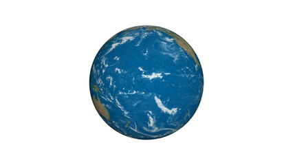 Wall Mural - earth in space  , pacific ocean seen from space  , on transparent background