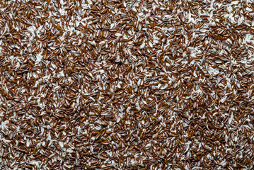 Wall Mural - Food background. Fiber of seeds of Psyllium plantain and plantago ovata.