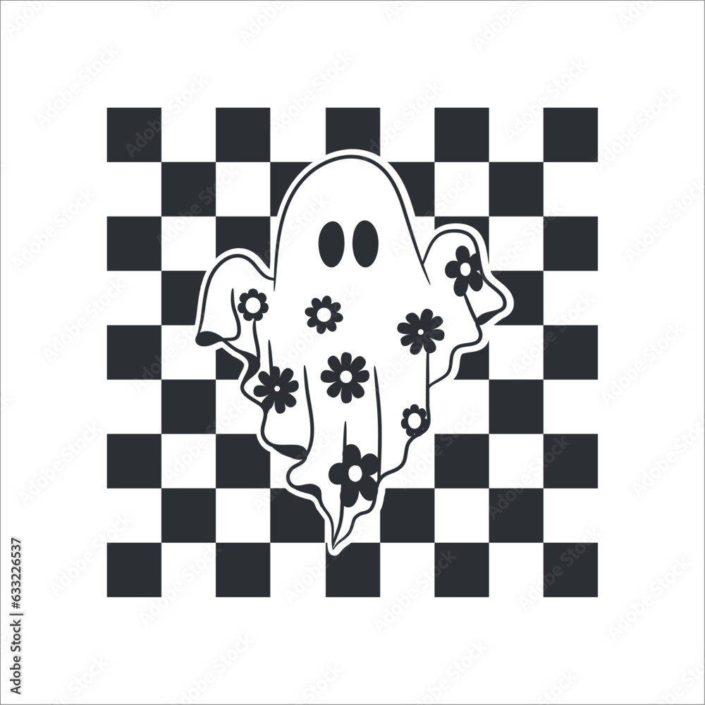 Checked Ghost Stock-Vektorgrafik „checkered ghost vector“ | Adobe Stock