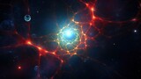 Fototapeta Sport - 
View of the galaxy in the form of a spider web, universes, solar systems, planets, parallel realities, 8k, qhd