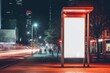 Digital Media Blank white mock up of advertising light box billboard at city background, advertising, Generative AI