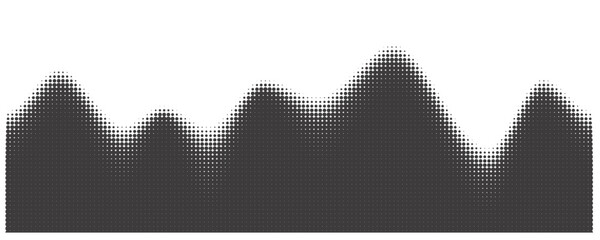 Poster - Dotted wave background. Halftone abstract vector gradient. Particle flow fade. Textured fluid effect. Dynamic design with points.