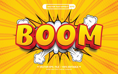 Poster - Boom 3d editable comic style vector text effect