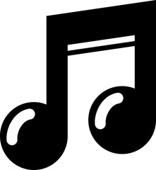 Black music note doodle icon PNG