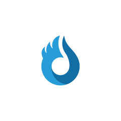 Wall Mural - letter d blue flame symbol logo vector