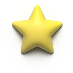 3d yellow star icon element