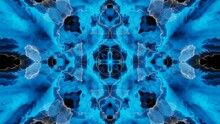 Abstract Blue Kaleidoscope Loop Animation Background