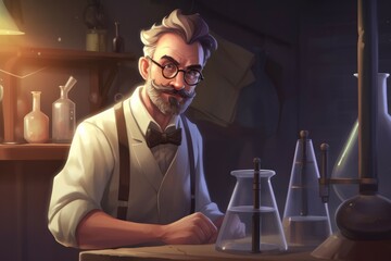 Poster - Scientist professor. Generate Ai