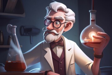 Poster - Scientist professor art. Generate Ai