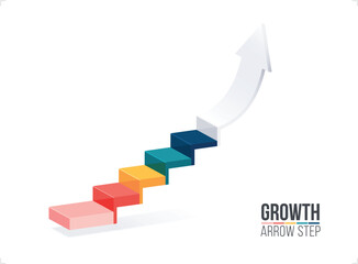Leinwandbilder - Arrow step up to success infographic template.