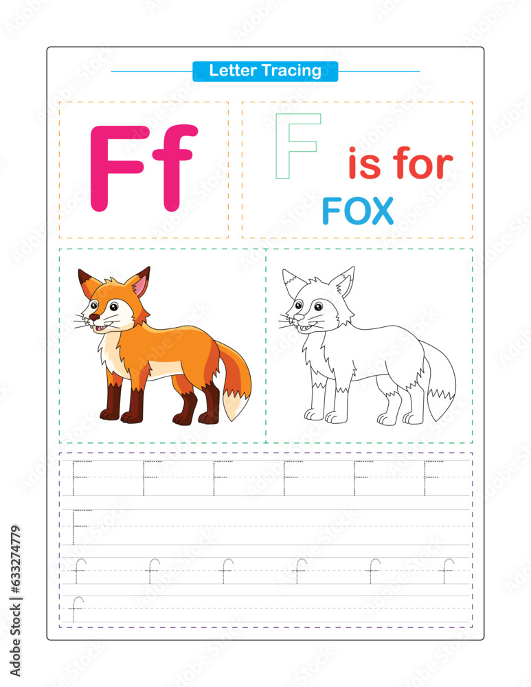 Uppercase and Lowercase. Cute children. Colorful ABC alphabet tracing ...