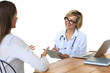 © ty - Middle aged female doctor therapist in consultation with patient on a transparent background