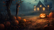 a concept of Halloween background, Natural color, digital art style, illustration painting. Creative Design,