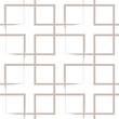 Geometric square seamless pattern. Quadrate brush wrapping texture. Tile grid wallpaper design in beige and white colors.