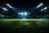 Fototapeta Sport - The dynamism of competing in a sport that impresses at night soccer stadium stadium at wide angle. Sports concept.