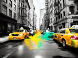 Fototapeta  - Color Splash of City Taxi