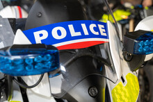 Détails D'une Moto De Police Nationale Française