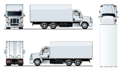 Wall Mural - Cargo  truck template isolated on transparency background. PNG format
