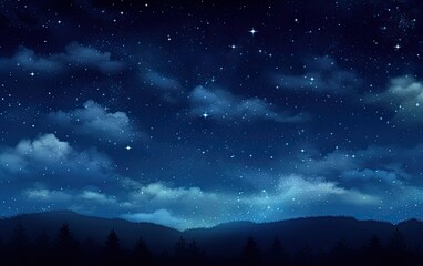 beautiful night sky. night starry sky dark blue space background with stars. created with generative