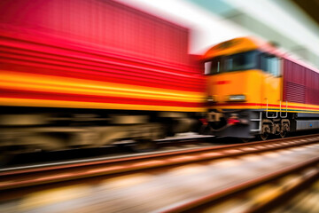 Wall Mural - On the Move: Shipping Containers on High-Speed Train