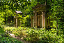 Burial Vault And Mausoleum In The Southwest Churchyard Stahnsdorf, A Famous Woodland- And Also A Celebrity Cemetery In The Federal State Of Brandenburg In The South Of Berlin