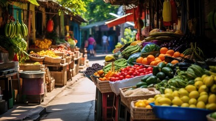 Poster - fruits and vegetables at the market