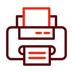 Printer Thick Line Two Colors Icon Design