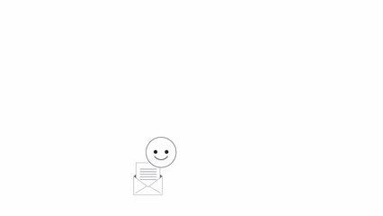 Poster - Graphic designer digital interface bw outline 2D animation. Remote designer display 4K video motion graphic. Freelance web design monochrome linear animated cartoon flat concept, white background