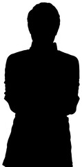 Poster - Digital png silhouette image of woman with arms crossed on transparent background