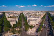 Aerial view of Paris on a sunny summer day in Paris.