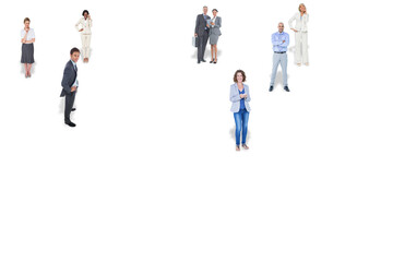 Poster - Digital png photo of diverse business people on transparent background