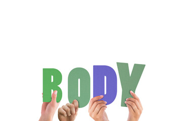 Wall Mural - Digital png photo of hands holding body text with copy space on transparent background