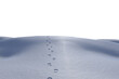 Digital png  of snow with footprints and copy space on transparent background
