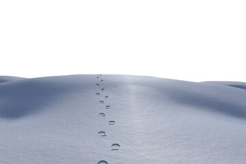 Poster - Digital png  of snow with footprints and copy space on transparent background