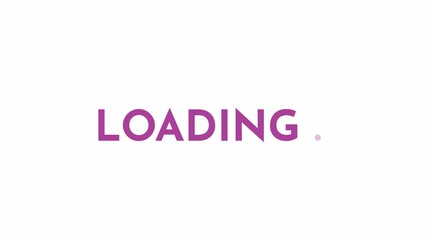 Poster - Purple violet 2D loading text animation. Lavender color animated cartoon 4K video loader motion graphic. Bright colorful download process animation clip. Loading screen, ui design, upload progress gif