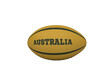 Digital png illustration of rugby ball with australia text on transparent background