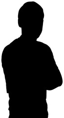 Poster - Digital png illustration of silhouette of man on transparent background