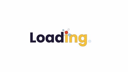 Poster - Molecule physics 2D loading text animation. Organic chemistry animated cartoon 4K video loader motion graphic. Colorful download process animation clip. Loading screen, ui design, upload progress gif