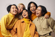 Portrait of cheerful asian female friends